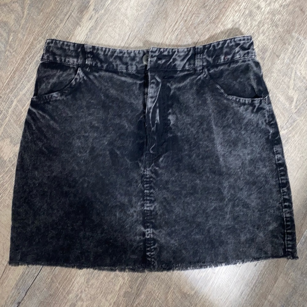 Black denim skirt